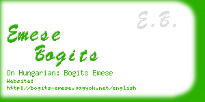 emese bogits business card